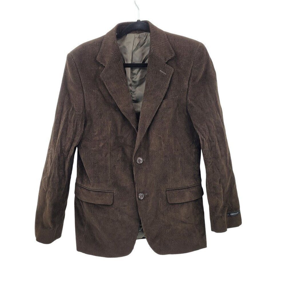 Giovani Mens Regular Fit Corduroy‎ Sports  Jacket 46 Brown Cotton Casual Country
